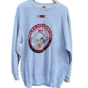 2002 Ohio State Buckeyes Big Ten Champions gray crewneck sweatshirt Size XL